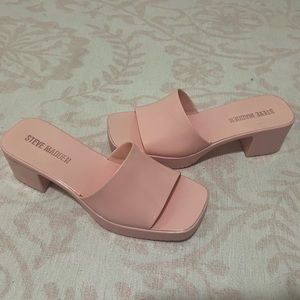Pink Steve Madden block heels